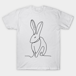 Bunny Rabbit Art | Minimalist line art illustration 3 T-Shirt